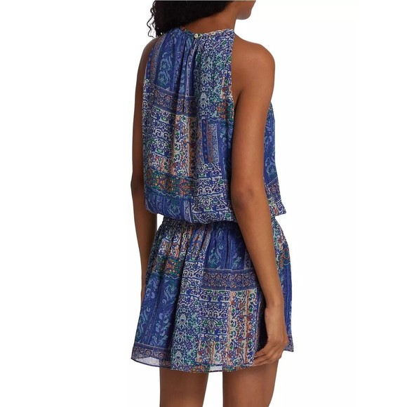 RAMY BROOK Patchwork Printed Paris Mini Dress in Blue Patchwork - Picture 6 of 13